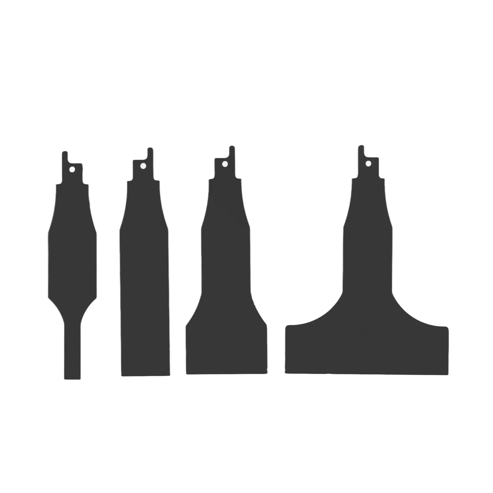 4-Piece Heavy-Duty Scraper and Blade Set for Reciprocating Saws Steel, Tile and Putty Removal, Wall and Ground Cleaning