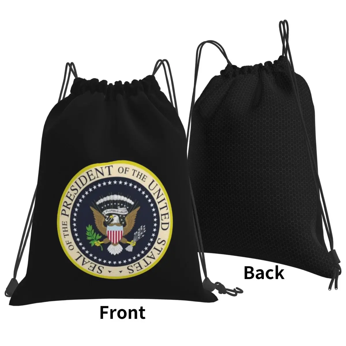 Seal Of The President Of The United States Backpacks Portable Drawstring Bags Sports Bag Book Bags for Travel School