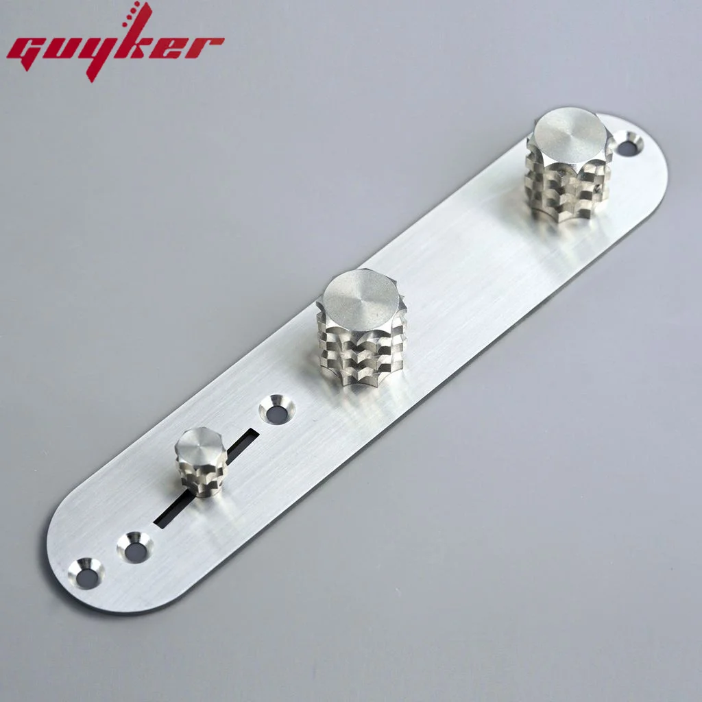 Guyker Stainless Steel Guitar Control Plate with 2 Potentimeter Knobs And Switch For TL Electric Guitars Four Options Available