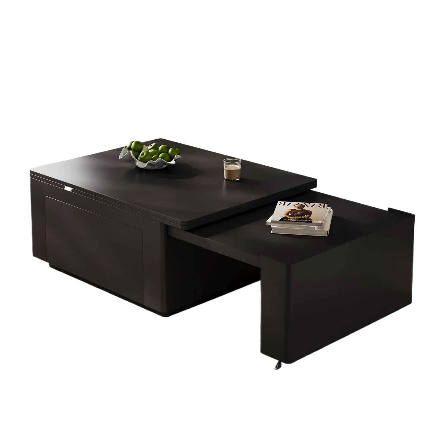XX living room household with wheels solid wood telescopic rock slab coffee table modern simple folding sofa coffee table