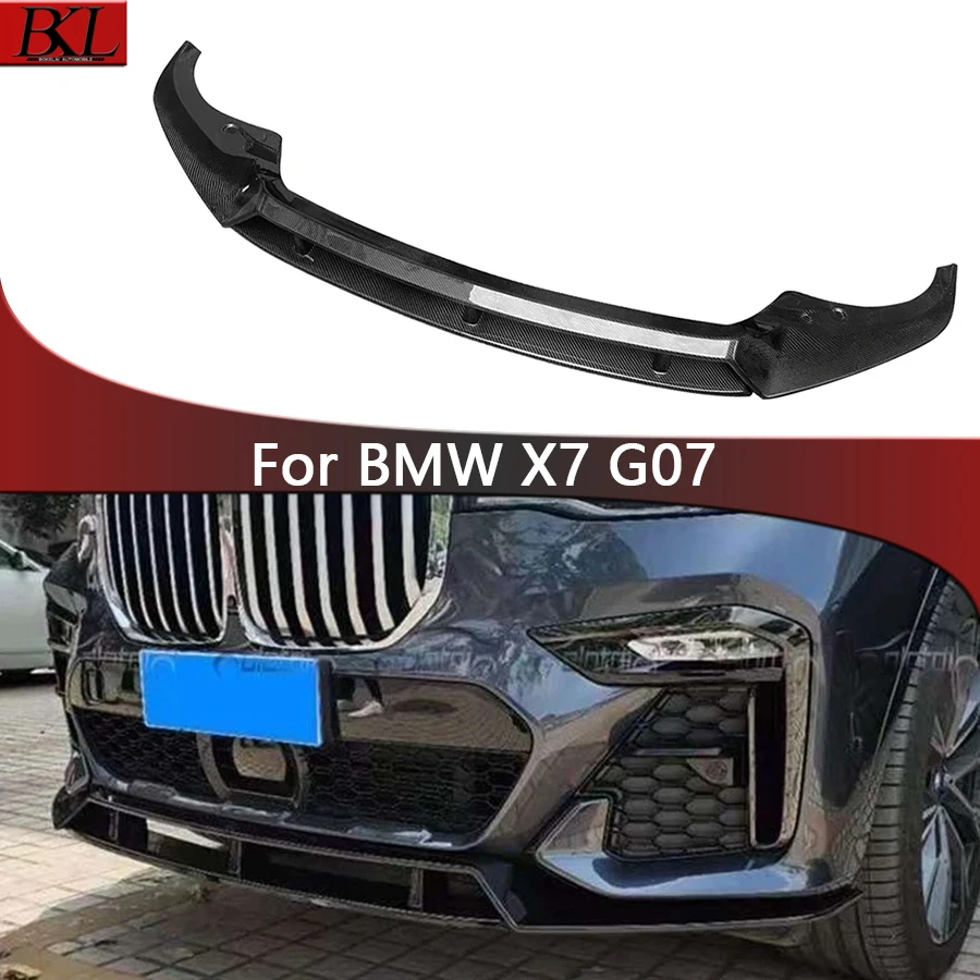 For BMW X7 G07 Carbon Fiber Car Front Bumper Diverter Spoiler Diffuser Front lip chin Shunt Car Accessories body kit