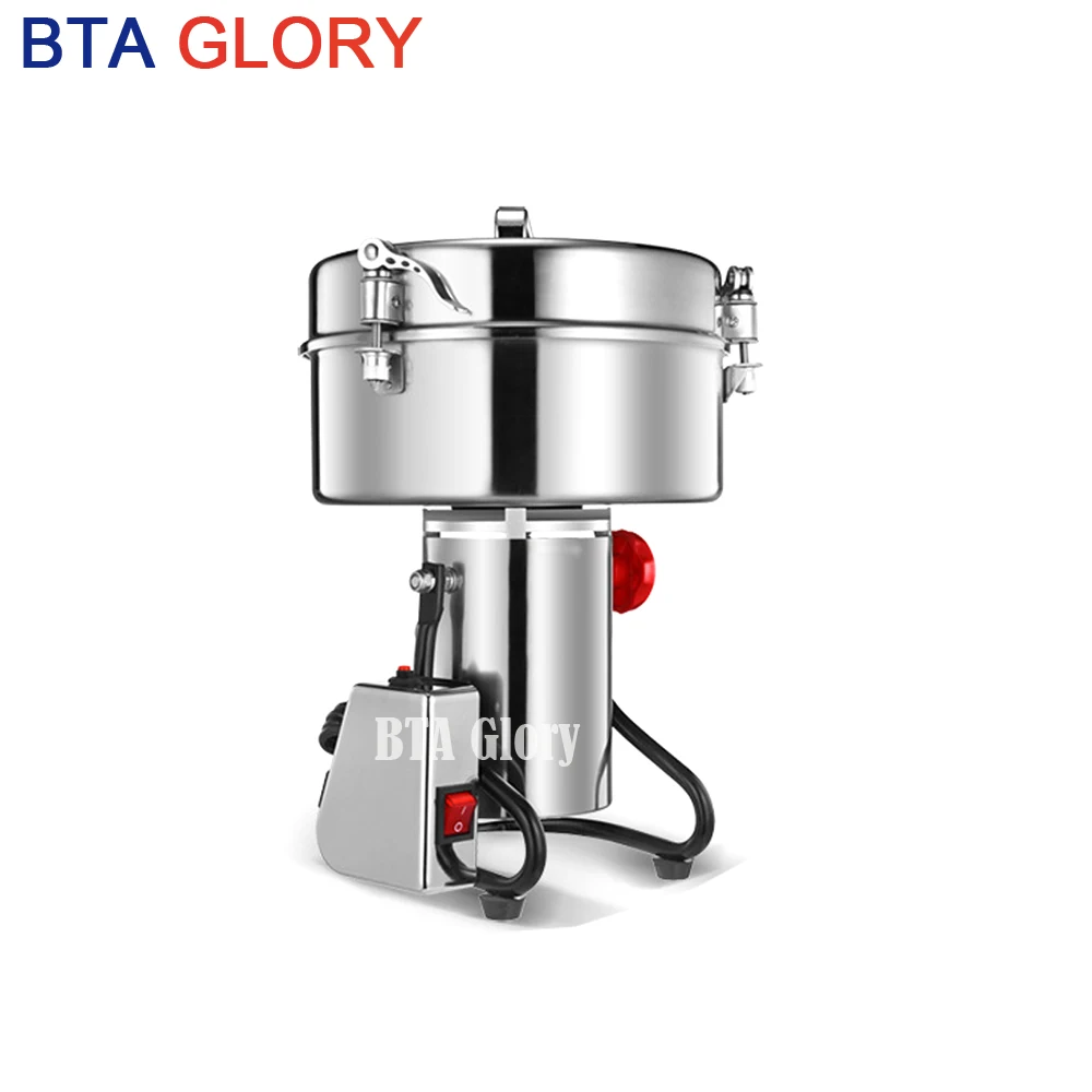 

2500g 4500g Stainless Steel Commercial Food Crusher Electric Cereals Corn Rice Seed Turmeric Leaves Herb Powder Grinder