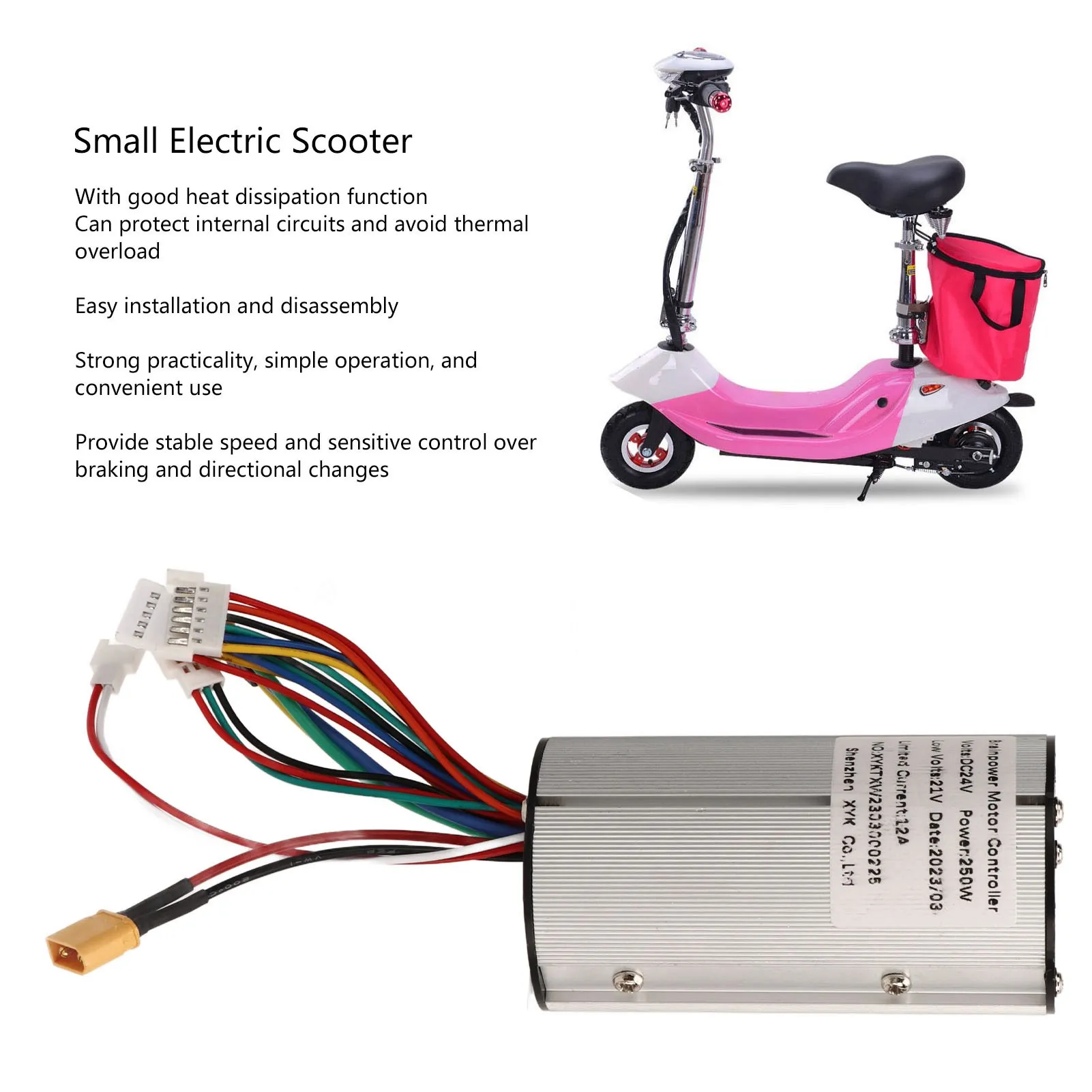 24V 250W Electric Bicycle Controller Brake LCD Display Set Electric Scooter Controller Brushless Motor Electric Bicycle Tool