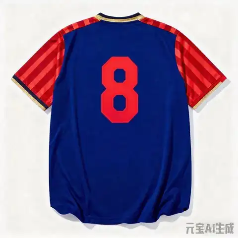 Blue And Red Striped Number Jersey Quick-Drying T-Shirt Dark Jersey Football Match Training Suit Outdoor Sports Short Sleeve