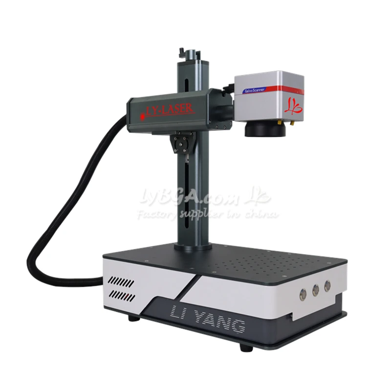 LY Mini Fiber Laser Marking Support Rotation 4th Axis 100W 50W 30W 20W Metal Engraving Milling Machine for PVC Plastic Steel