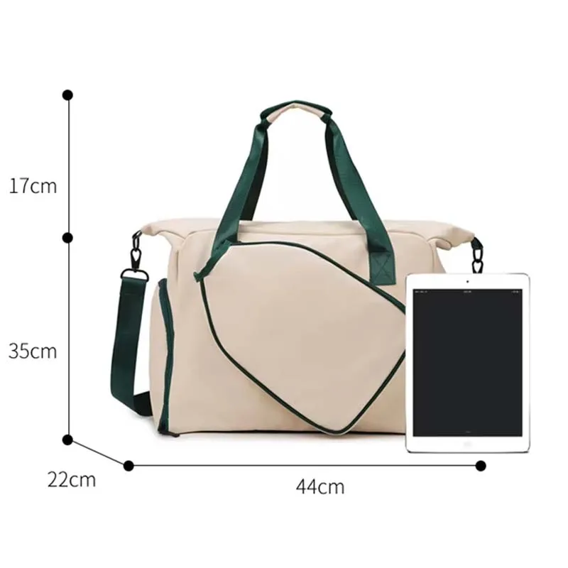 Pickleball Tote Bag Women Men Paddles Cover Holder Case Pocket External Ball Bag Shoulder Strap Fence Hook Beach Tennis Tote Bag