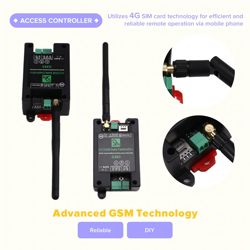 Y45A-GSM Remote Control Relay Switch G203 4G Mobile Phone Operated Door & Gate Controller Gsm Gate Controller G203