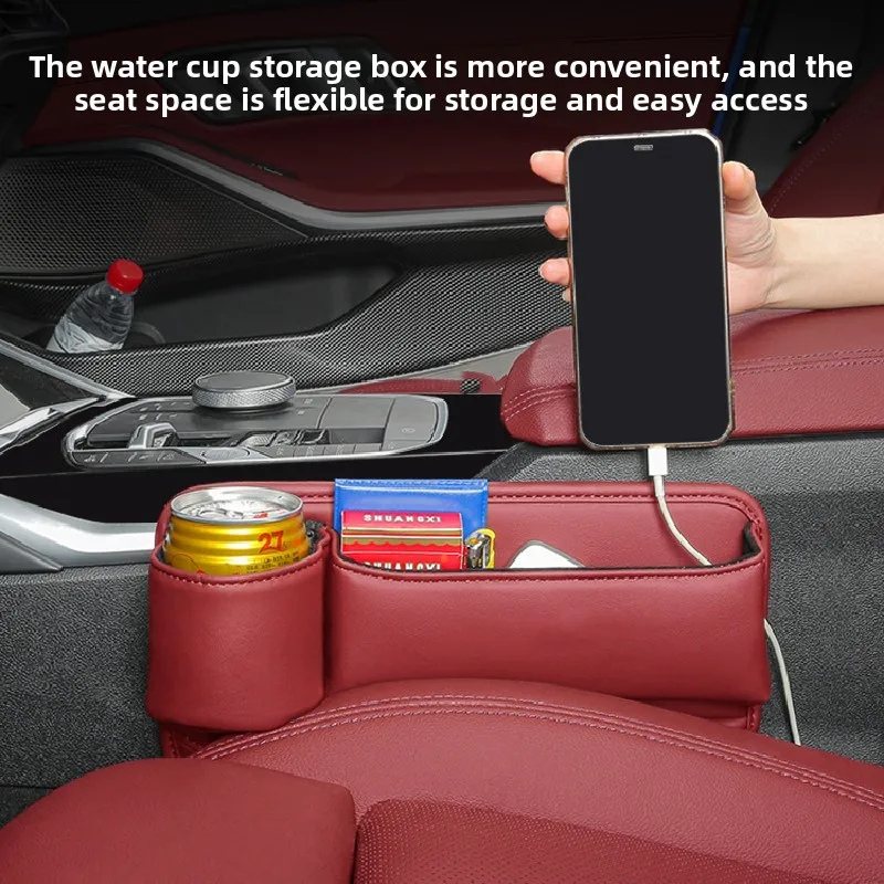 Für Cadillac STS 2004 ~ 2012 Autositz-Lückenfüller-Kit, Aufbewahrungsbox mit Getränkehalter, Organizer-Tasche. Bieten Sie dauerhaftes, langlebiges Zubehör
