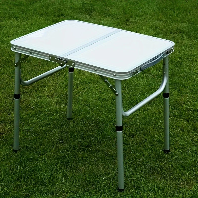 Outdoor Folding Camping Table Adjustable Portable Camping Table Camping Equipment Stainless Steel Picnic Desk Nature Hike