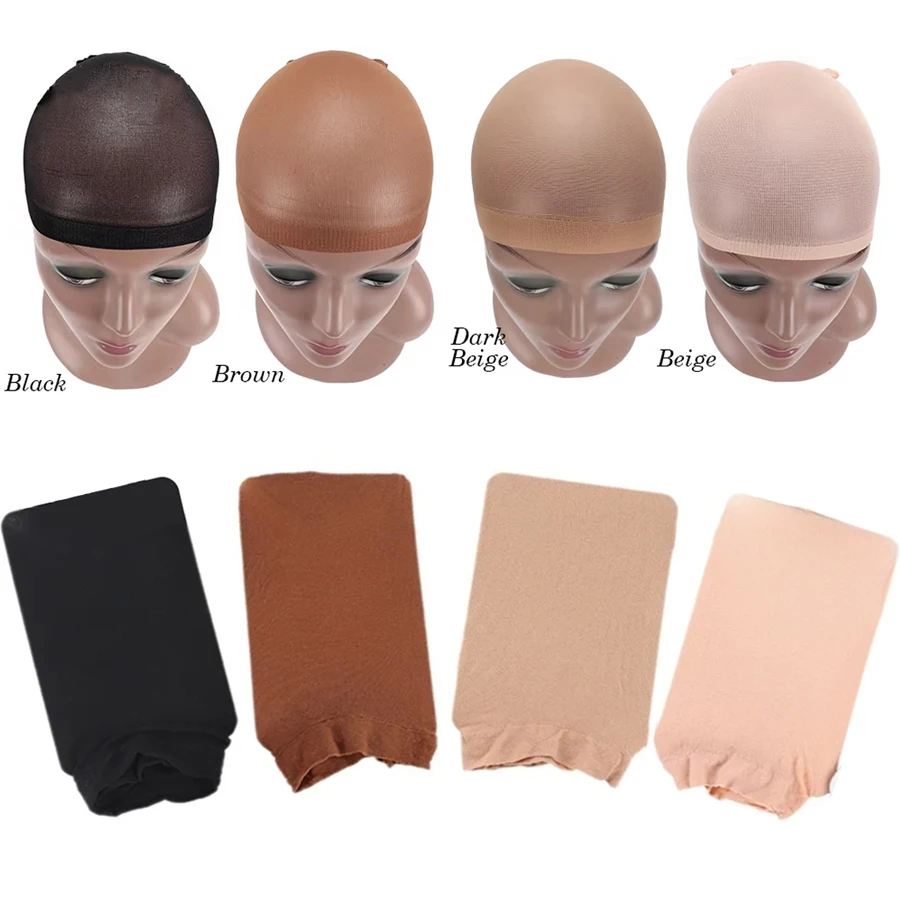 24Pieces (12 Packs) Wig Cap Fashion Stretchable Hair Nets 2Pcs/Pack Stocking Hair Cap Free Size Nylon Mesh Wig Net