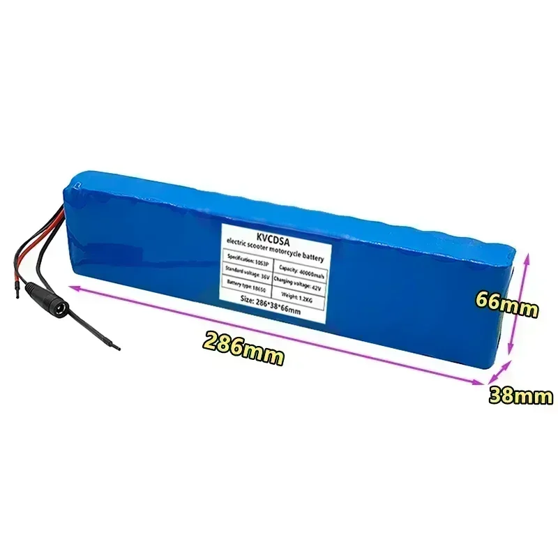 New 36V 40000mAh 18650 rechargeable lithium battery pack 10S3P 600W power modified bicycle scooter electric car small motorcycle