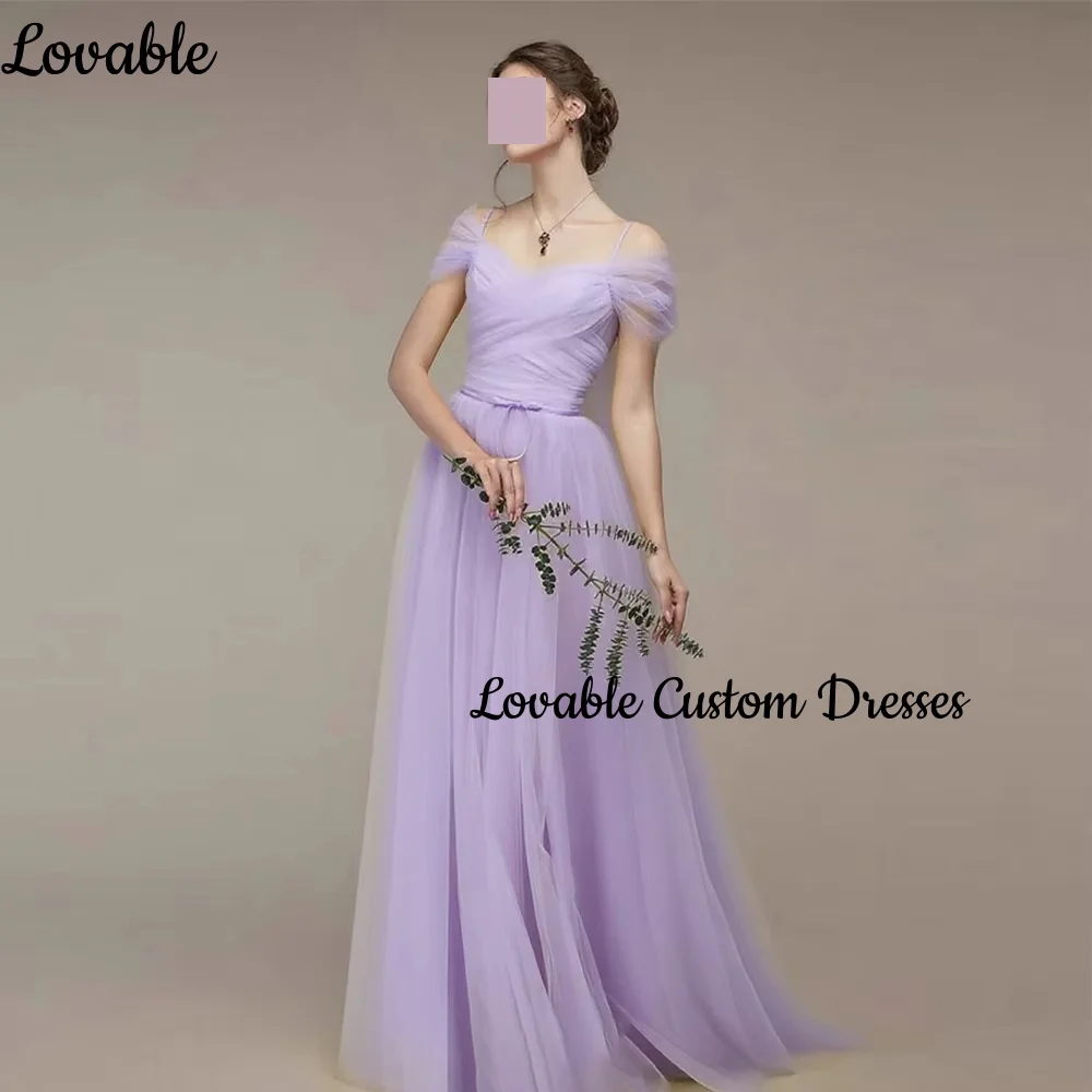 Robes de soirée personnalisées, ligne a, épaules dénudées, longueur au sol, pour femmes, élégantes, luxe, à volants, fermeture éclair, manches courtes