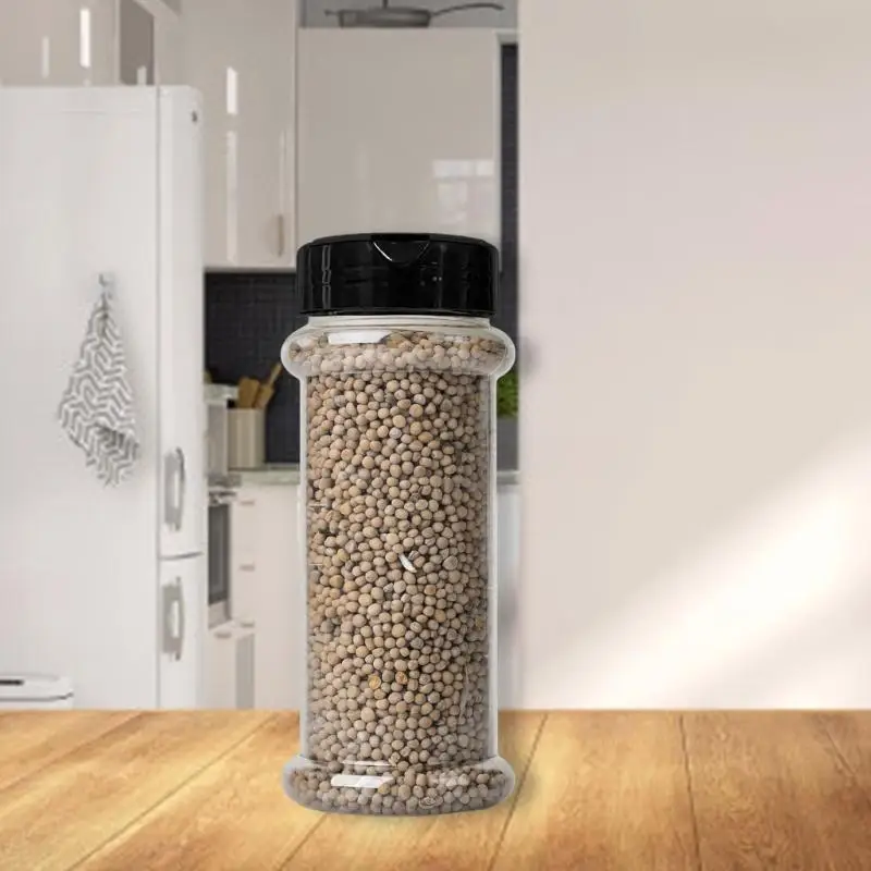 

G6KF Pack of 8 Effective Spice Container Elegant Round Plastic Jars For Various Seasonings And More With Secure Lids