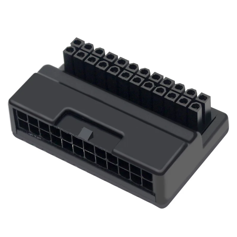 Conector de alimentación de placa base de ángulo de 90 °, 24 P ATX, placa base Modular de 24 Pines, adaptador de enchufe de alimentación, adaptador de Cable de suministro de placa base