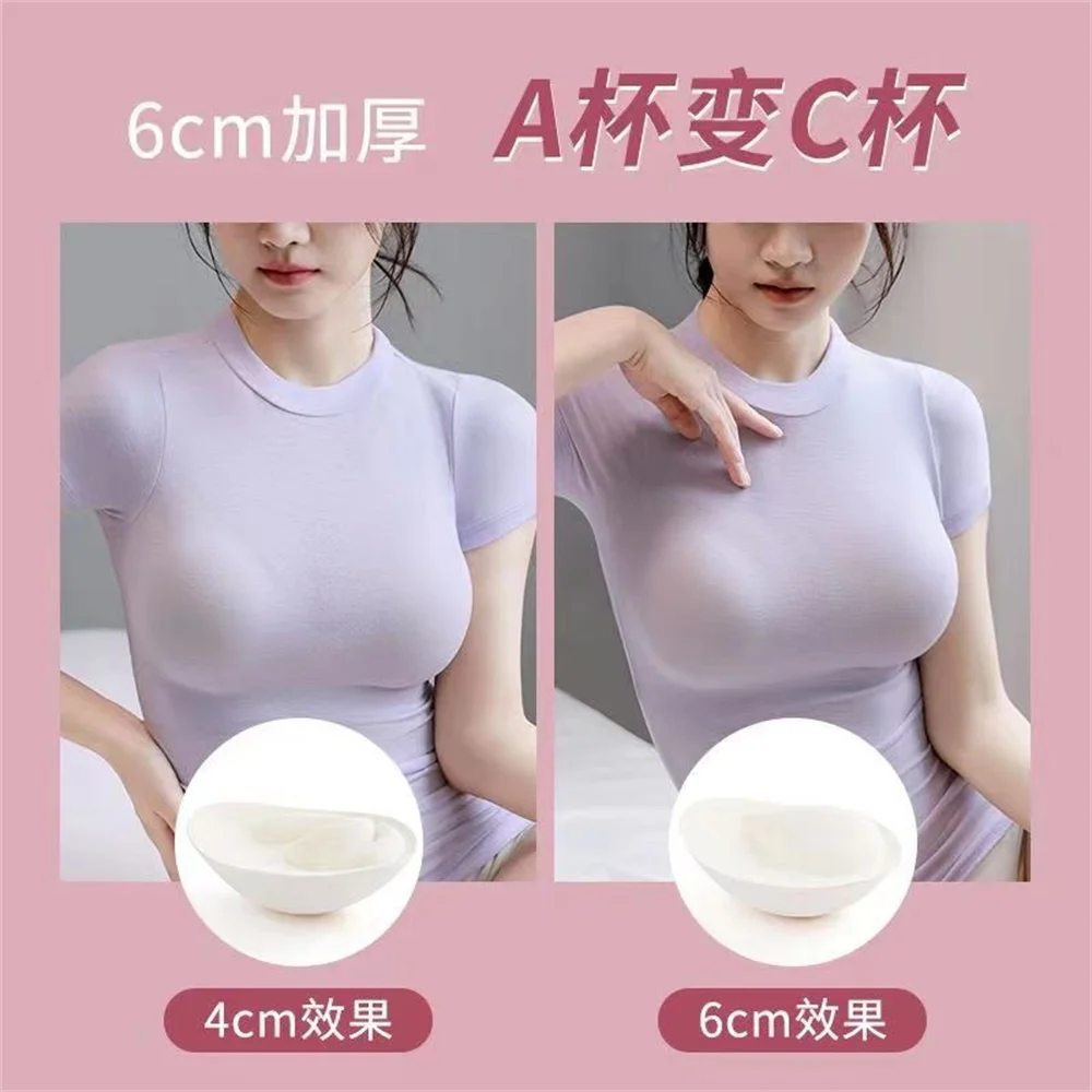 6CM Gruba gąbka Push Up Biustonosz dla kobiet Niewidoczna wkładka Strój kąpielowy Bikini Wzmacniacze piersi Podkładki pod kubki Akcesoria A do C — zdjęcie 5