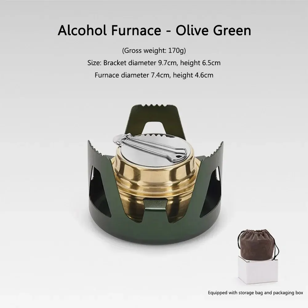 NONE Portable Mini Alcohol Stove Brass Silver 3