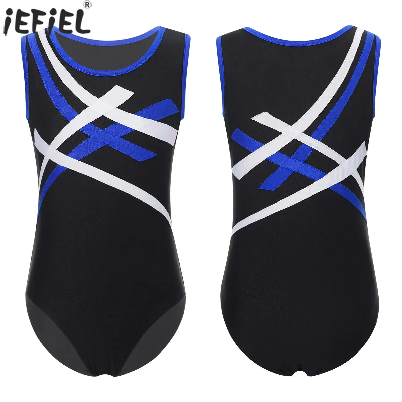 Kids Boys Rhythmic Gymnastics Leotard Ballet Dance Acrobatics Figure Skating Performance Costume Sleeveless Athletic Bodysuit