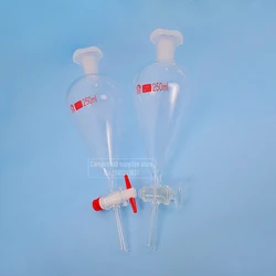 1piece Pear-shaped Glass Separation Funnel with Standard Mouth 30ml/60ml/125ml/250ml/500ml/1000ml for Laboratory Experiment