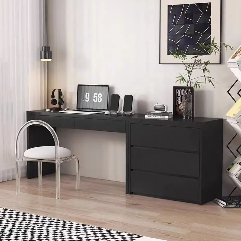 Solid wood desk integrated desktop computerdesk household bedroom small apartment two-in-one chest bookcase study table