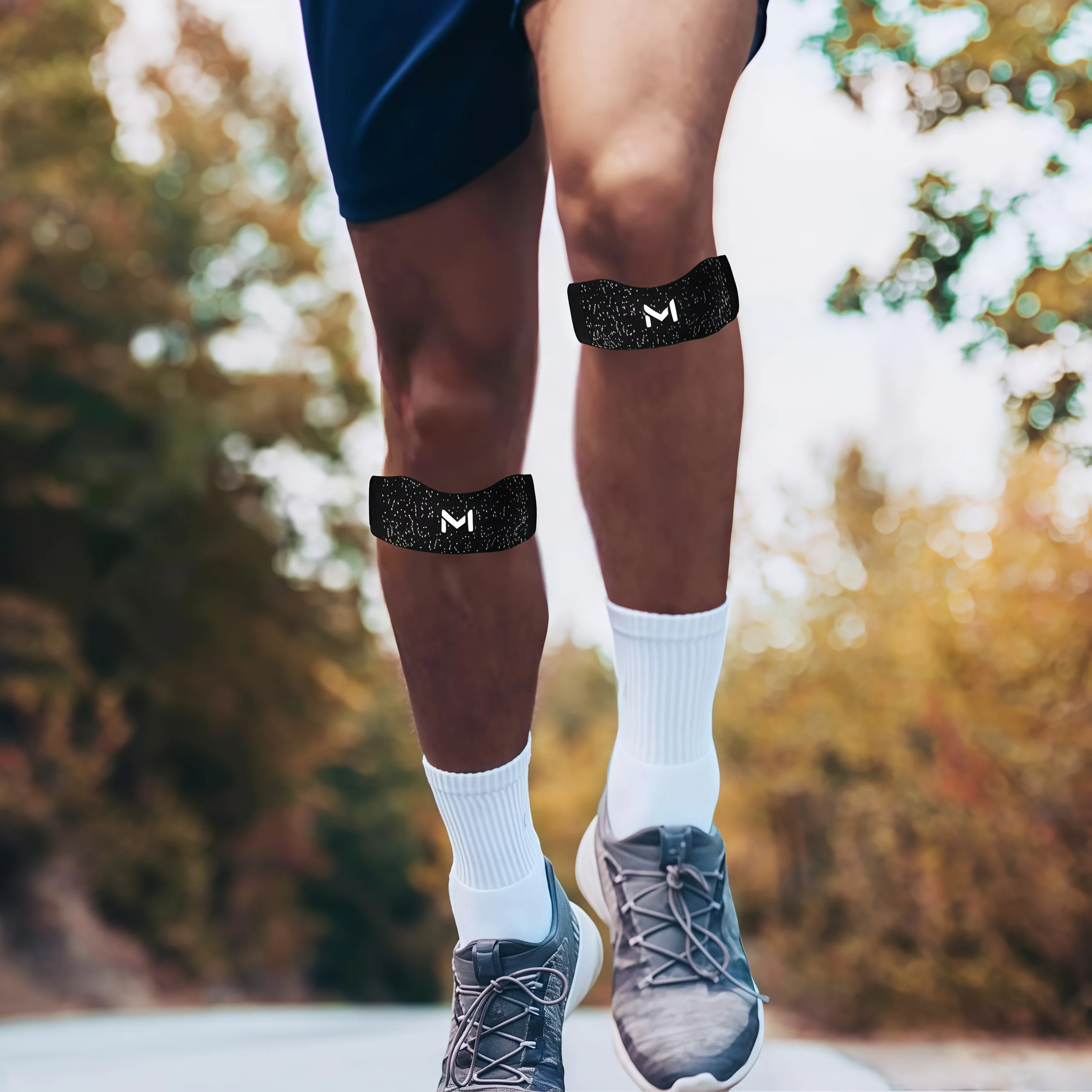 1/2 Stück Kniebandage mit Gelpolstern, verstellbarer Patellasehnen-Stützgurt für Männer und Frauen, zum Laufen, Tennis, Training, Basketball, Wandern – Detail 12