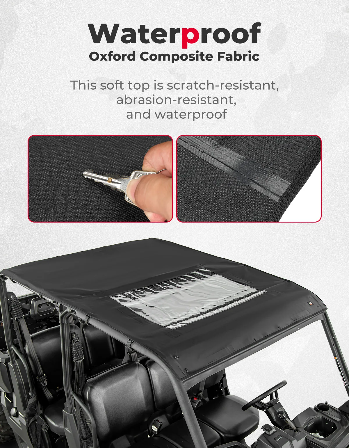 UTV PVC Sun Visorผ้าใบกันน้ํานุ่มหลังคาสําหรับCan Am Defender Max HD 7/8/9/10 DSP XT XMR 2016-2024