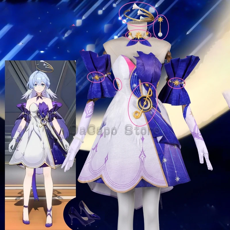 Honkai Star Rail Robin Cosplay Kostüm Kleid Anime Spiel Honkai Halovian Phantasie Cosplay зарянка Frauen Halloween Cosplay Anzug