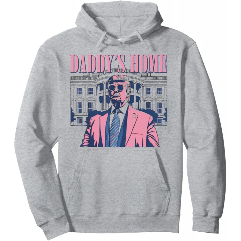 Daddy's Home Trump Pink 2024 Aga 2024 Trump return 45 47 pullover hoodie loose men's and women's clothing