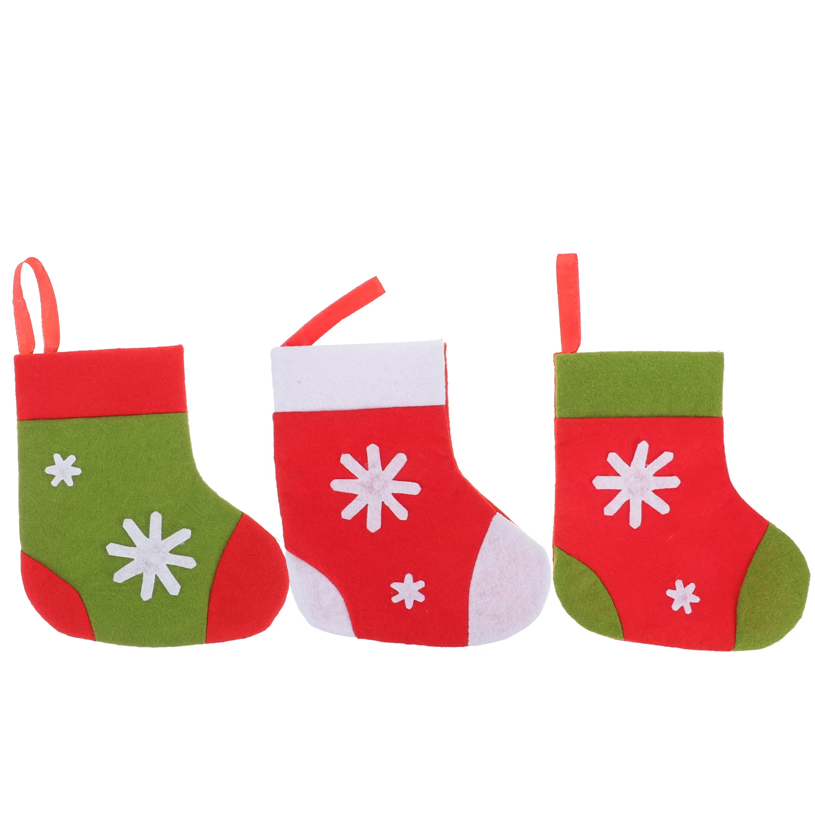 

3pcs Christmas Sock Cutlery Bags Festive Tableware Holder Pouch Xmas Party Decoration Fork Bag Stocking Banquet Accessory