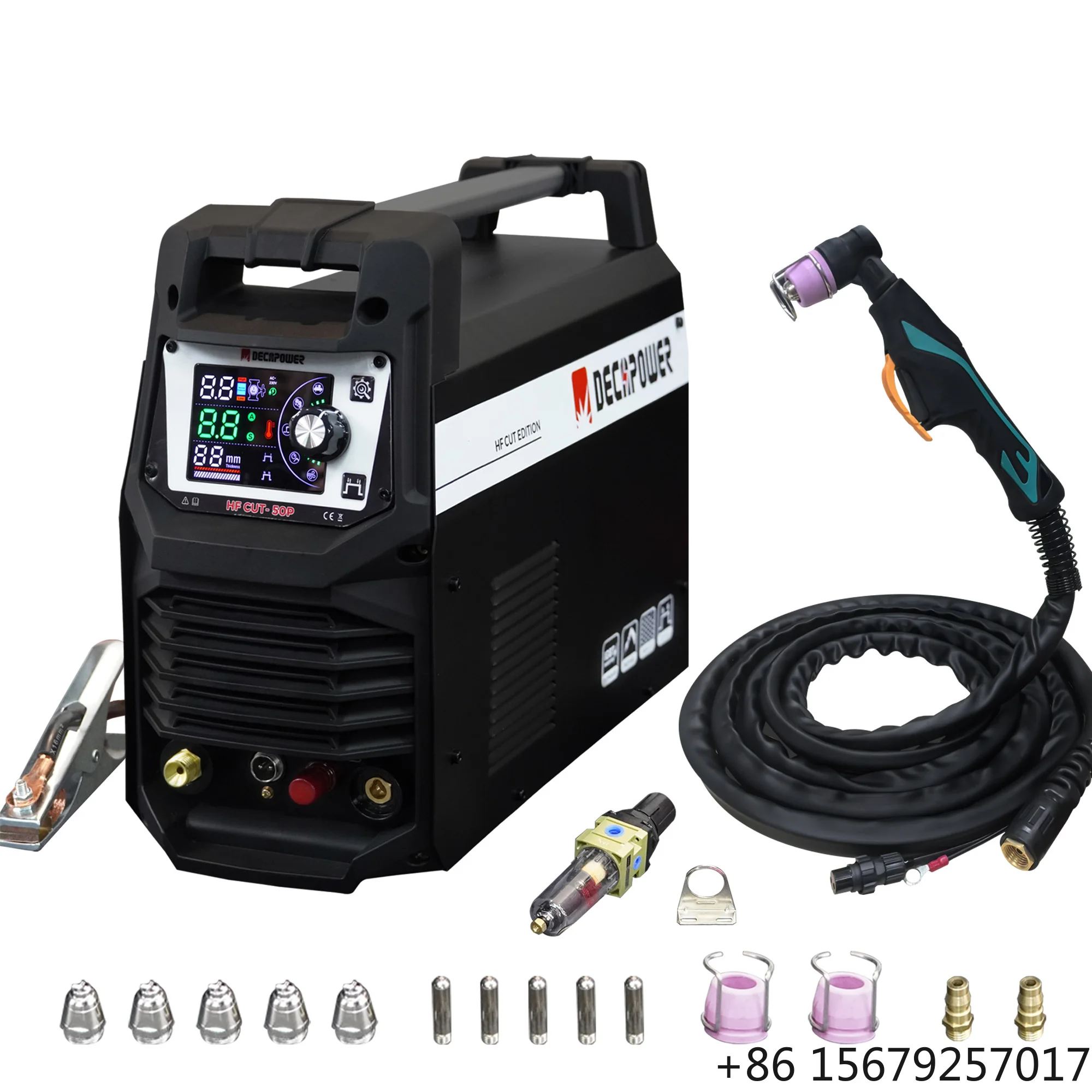 DECAPOWER HF CUT 50P 50A 230V IGBT Inverter Portable Digital Air Plasma Cutter for Metal Stainless Steel Cutting