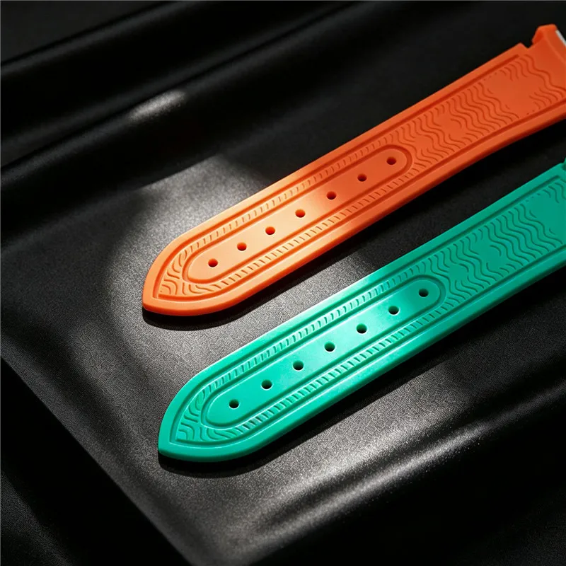 Silikonarmband für Omega x Swatch MoonSwatch, 20 mm, gebogenes Ende, sportlich, wasserdicht, für Herren und Damen, mit Faltschließe, zum Austausch des Uhrenarmbands. – Detail 5