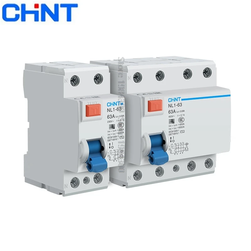 

CHINT Leakage Protector Residual Current Circuit Breaker 6KA 30MA NL1-63 1P+N 3P+N 2P 4P 25A 40A 63A ELCB RCCB MCB