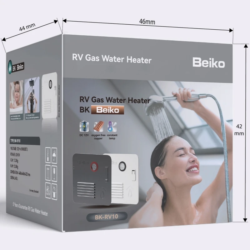 RV 10L Dc 12V Caravans Camping RV LPG سخان مياه يعمل بالغاز 2.9GPM 69000BTU رائع ومدمج