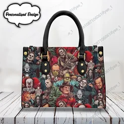 Black Handbags for Ladies Women Horror Movie Killer High Quality Leather Shoulder Bags Multifunctional Crossbody Bags Best Gifts