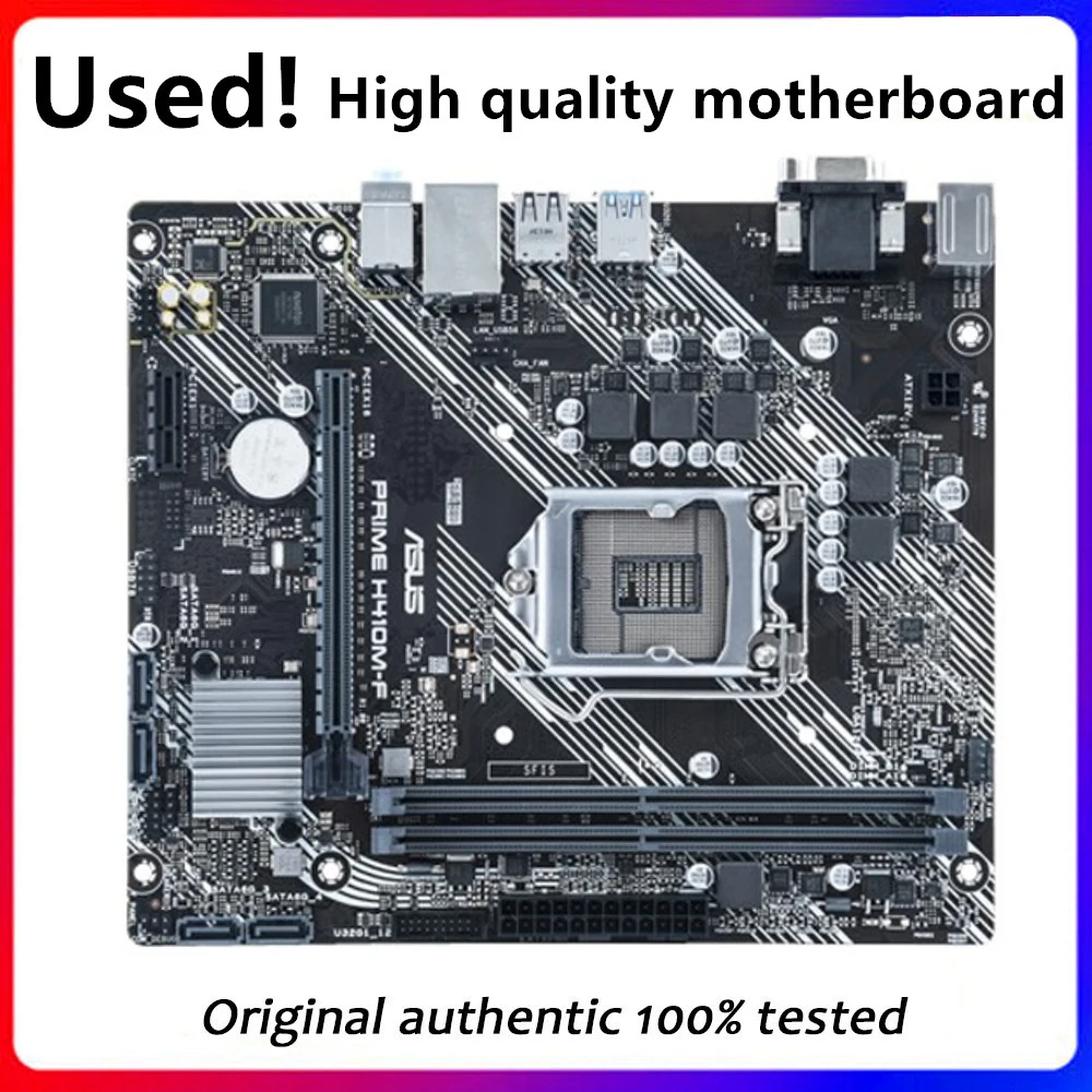 

Used motherboard For Asus PRIME H410M-F Original Desktop Intel H410 H410M DDR4 Motherboard LGA 1200 i7/i5/i3 USB3.0 M.2 SATA3