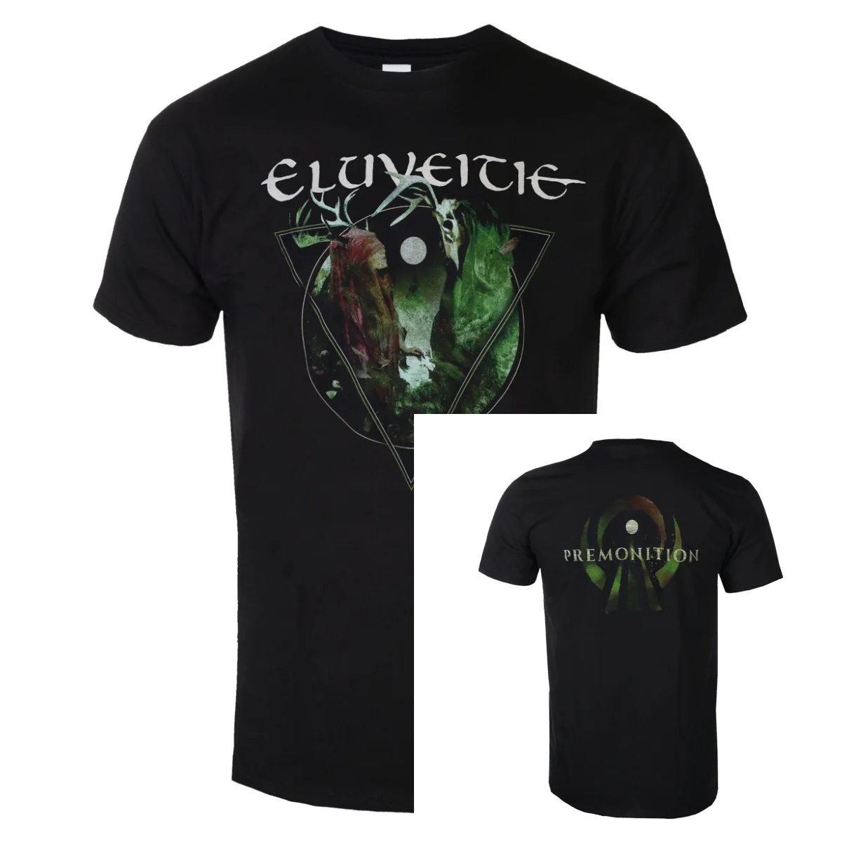 Herren-T-Shirt Eluveitie – Premonition B2B – Schwarz, Sommer 2026, reine Baumwolle, hochwertiger Luxus-Unisex-Stil