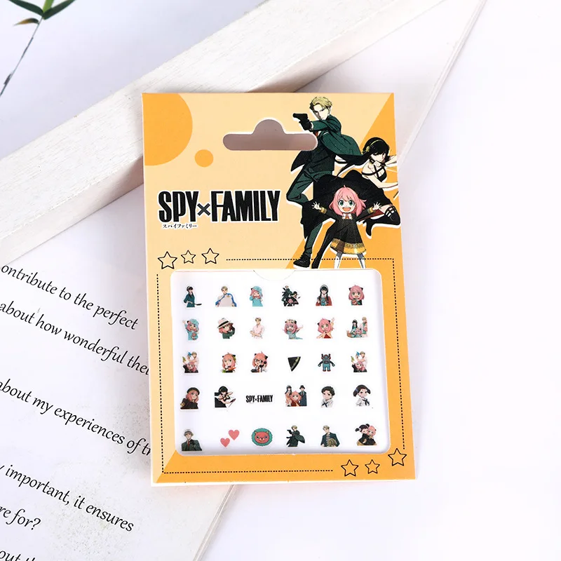 Spy × Family Nail Sticker Cosplay Japan Anime Stickers Art Decoration Cartoon Stickers Manicure Set Manicure Stickers Kids Gift