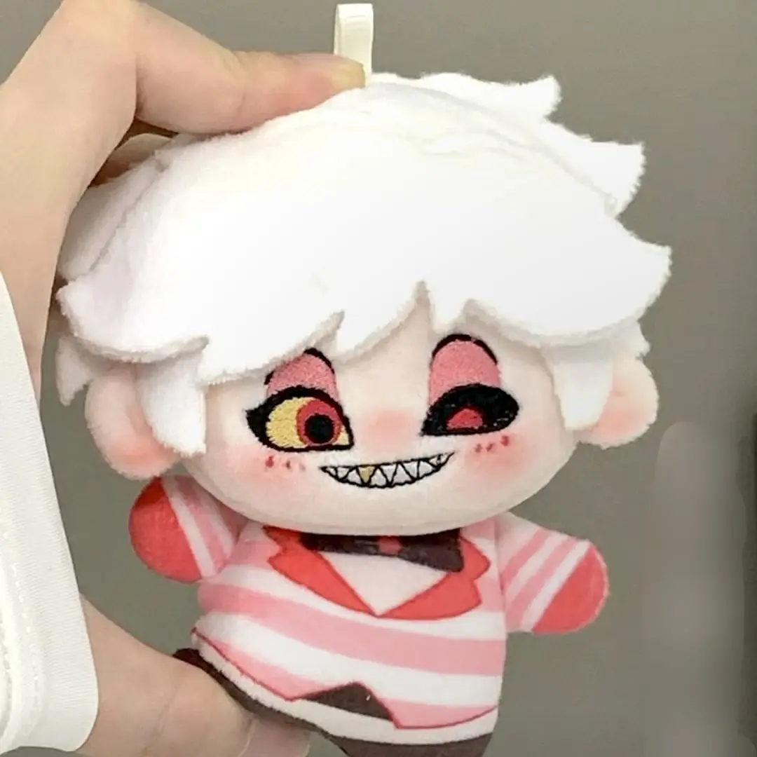 

10cm Anime Hazbin Alastor & Angel Plushie Soft Stuffed Pendant Cute Cartoon Figure Keychain Bag Cosplay Xmas Gift