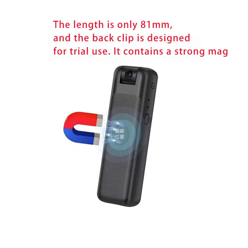 Mini Câmera Digital HD com Visão Noturna, Telefone Móvel, Wi-Fi, Hotspot, Forense, Aplicação da Lei, Gravador, 180 ° Rotary