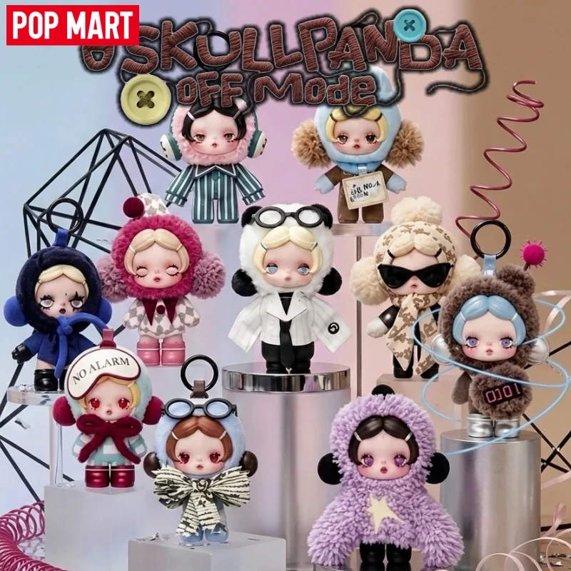 New POP MART Skullpanda Off Mode Series Blind Box Cute SP Pendant Doll Keychain Toy Surprise Box Collectible Toy Birthday Gift