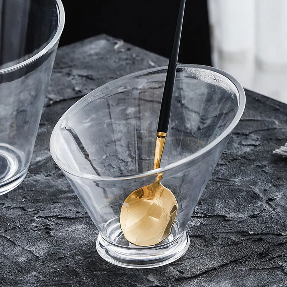 Clear Acrylic Slant Bowl 16.5cm Premium Crystal Transparent Dessert Bowl Salad Fruit Parfait Container Appetizer Serving Dish view 2