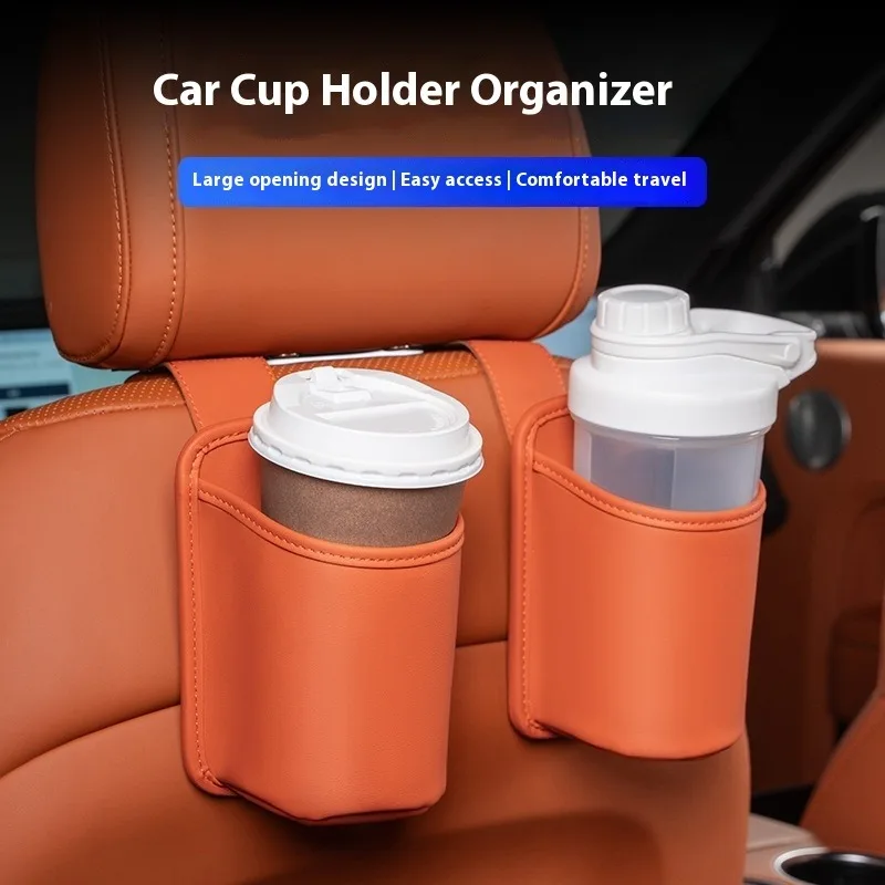

Car Door Cup Holder Leather Automotive Drink Rack Storage Bin Auto Back Seat Cup Holder Organizer For Car Interior Accessories