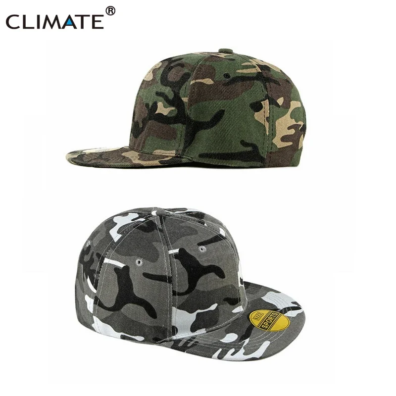 CLIMATE Camouflag Snapback Cap Youth Dancer Hip Hop Cap Cool Men Women Adjustable Cool Camouflag Baseball Snapback Caps Hat