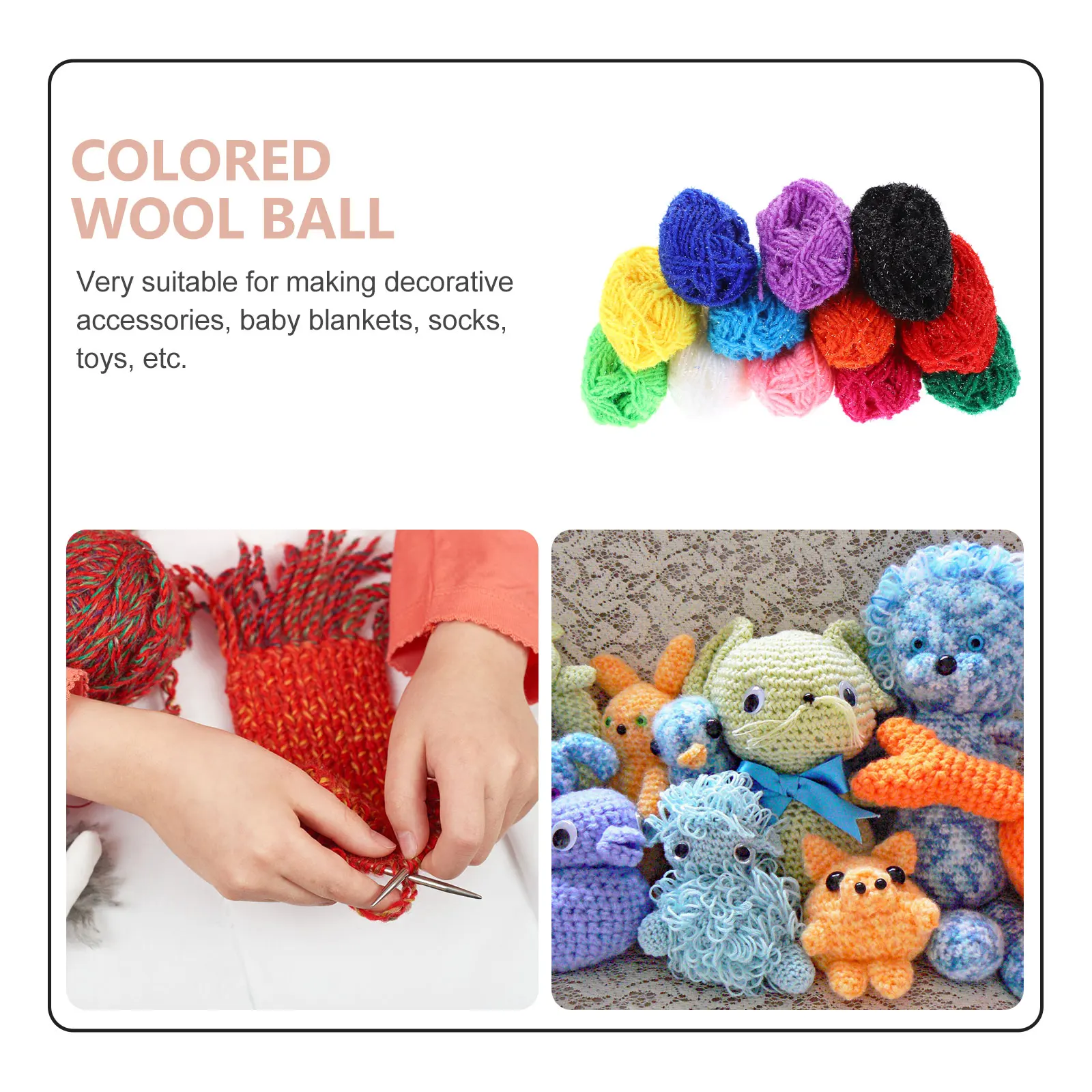 

12pcs Colorful Yarn Balls Kids Diy Acrylic Yarn Portable Knitting Crochet Handmade Craft Baby Blanket Scarf Shawl Glove Hat