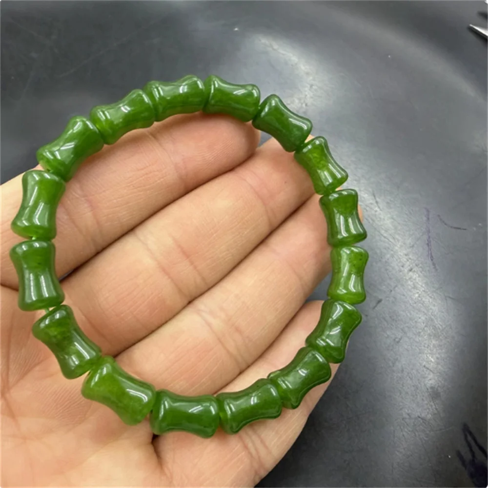 

Blue green quartzite jade bamboo festival bracelet, women's style, festival master string