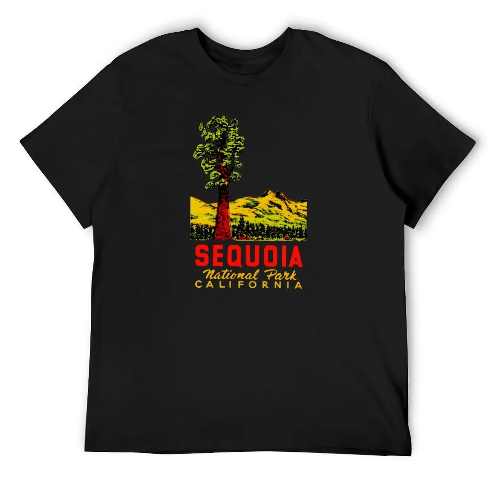 Sequoia National Park California Vintage Travel Decal T-Shirt cheap stuff graphics Men's cotton t-shirt