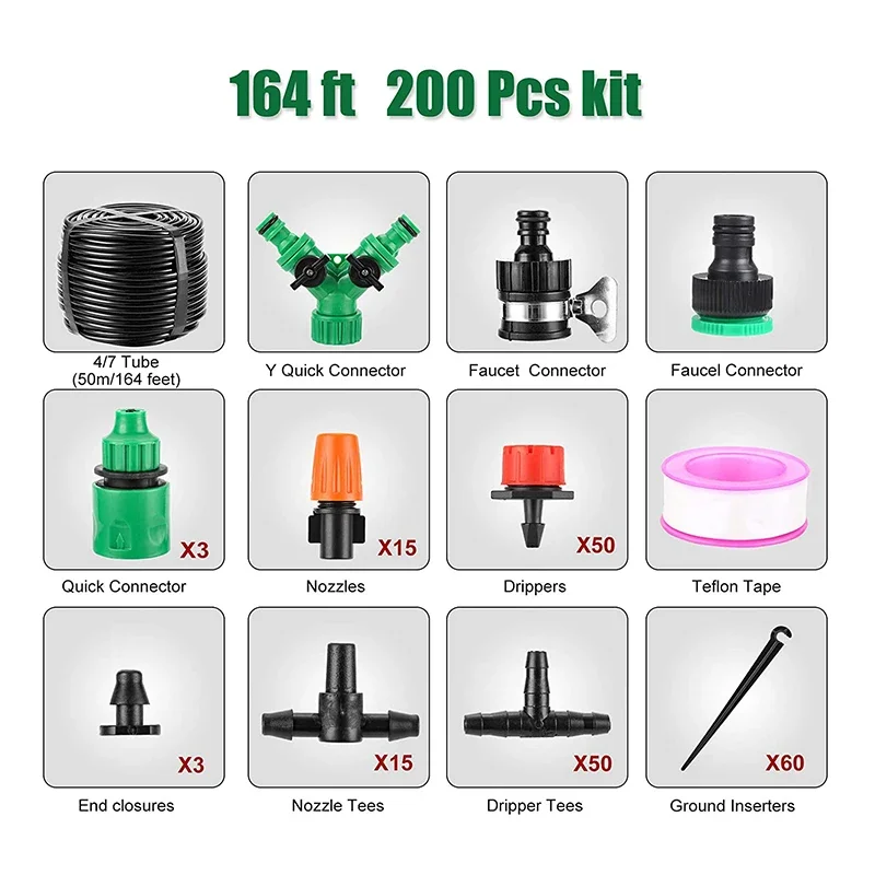 

Smart Garden Self Automatic Watering Timer Drip Irrigation System 50M Plant Watering Kit