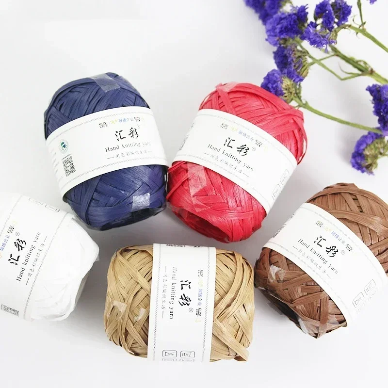 Hui Cai Cotton Grass Rafi Thread Hook Cover Thread Hand Knitted Crochet Yarn DIY Knitted Yarn Hand Hook Hat Thread