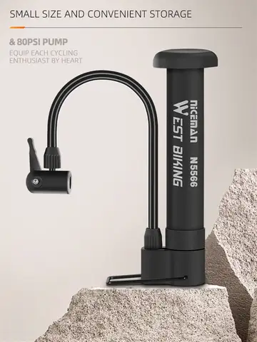 WEST BIKING MTB Bicycle Pump 80 PSI Bike Manual Air Pump Balloon Tire Inflator Schrader Valve Floor Pump Cycling Accesories