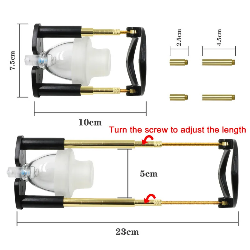 Extensor de Pene con soporte de Metal para hombre, extensor de Pene de tamaño L, bomba de crecimiento, dispositivo de extensión de Pene, juguetes