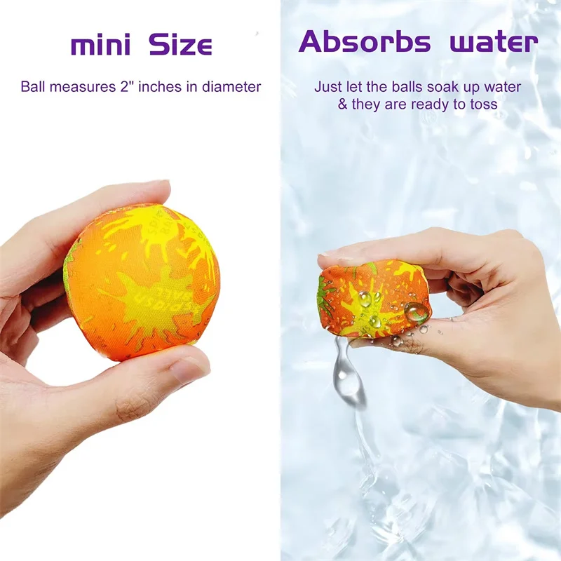 12Pcs Reusable Water Balloons Absorbent Soaker Water Balls for Kids Summer Beach Swimming Pool Party Favors Kids Pool Toys